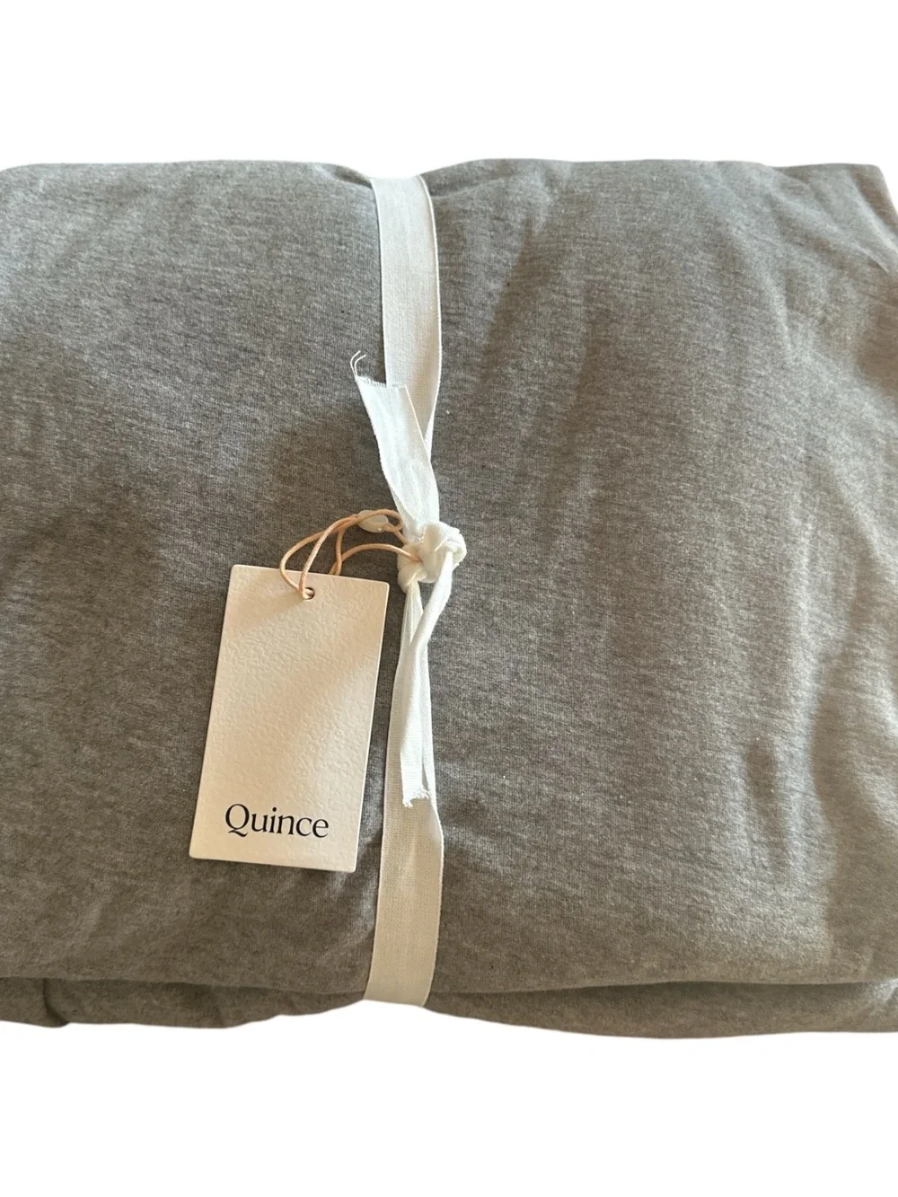 NWT Quince eSoft Gray Home Bedding - Premium Cotton Flat Sheet Cal King